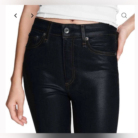 Rag & Bone Womens Coated Black Stretch‎ Denim Nina Skinny Jeans Size 27 - Picture 3 of 14